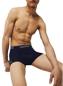 Pack 3 Cuecas Lacoste Boxer Azul Marinho Homem