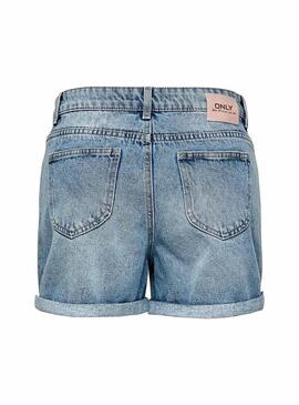 Shorts Only Lola Mom Midi Azul Mulher