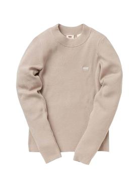 Sweat Levis Crew Rib Beige para Mulher