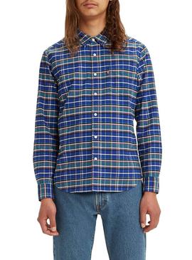 Camisa Levis Sunset Standard Mazas Azul Homem