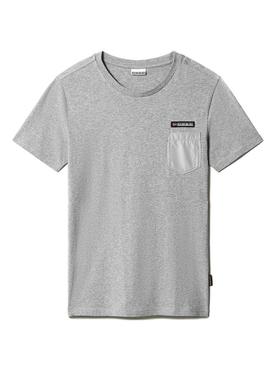 T-Shirt Napapijri Samix Cinza para Homem