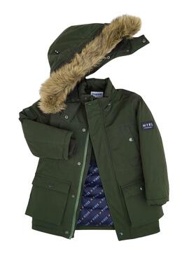 Parka Mayoral Capuz removível Pele Verde Menina
