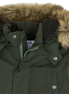 Parka Mayoral Capuz removível Pele Verde Menina