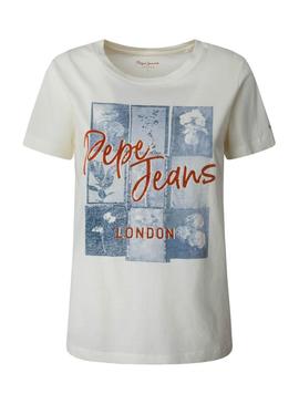 T-Shirt Pepe Jeans Masqui Beige para Mulher