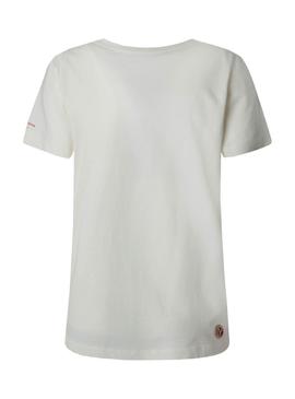 T-Shirt Pepe Jeans Masqui Beige para Mulher