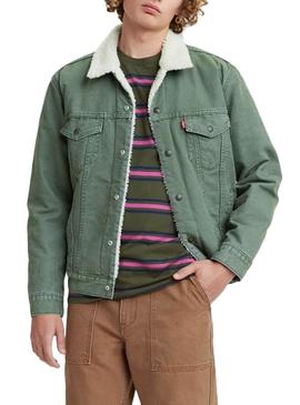 Casaca Levis Sherpa Verde para Homem