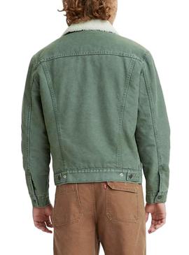 Casaca Levis Sherpa Verde para Homem