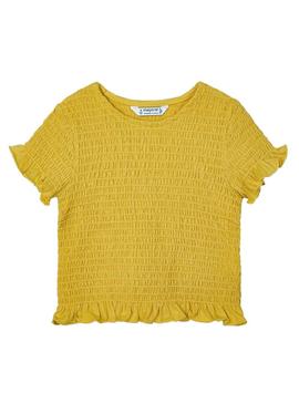 T-Shirt Mayoral Mostarda Honeycomb para Menina