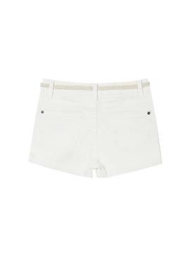 Short Mayoral Sarja Basic Branco para Menina