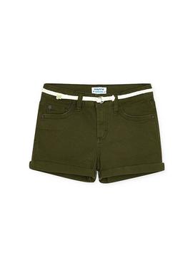 Short Mayoral Sarja Basic Verde para Menina