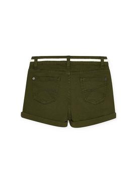 Short Mayoral Sarja Basic Verde para Menina