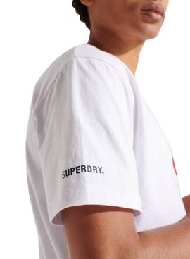 T-Shirt Superdry Code Logo Branco para Homem