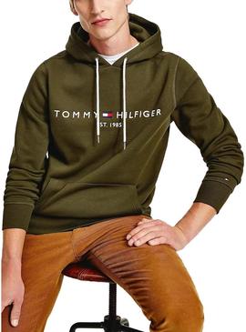 Sweat Tommy Hilfiger Logo Hoody Verde Homem