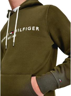 Sweat Tommy Hilfiger Logo Hoody Verde Homem