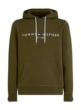 Sweat Tommy Hilfiger Logo Hoody Verde Homem