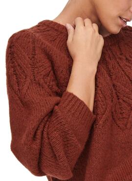 Camisola Only Be Knitted Marron Para Mulher