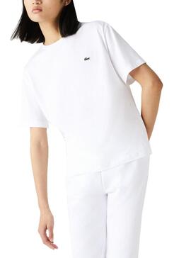 T-Shirt Lacoste de grandes dimensões Branco para Mulher