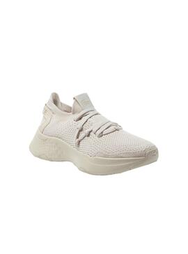 Sapatilhas Lacoste Court Drive Knit Beige Mulher