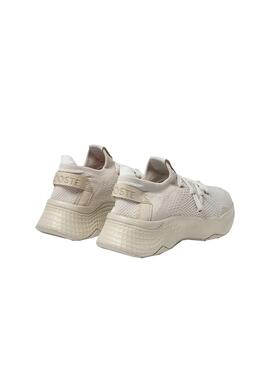 Sapatilhas Lacoste Court Drive Knit Beige Mulher