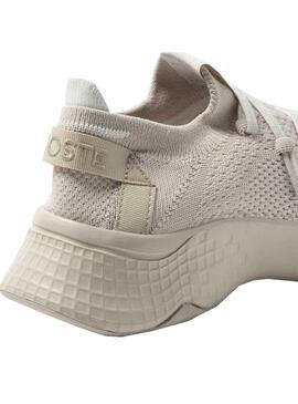 Sapatilhas Lacoste Court Drive Knit Beige Mulher