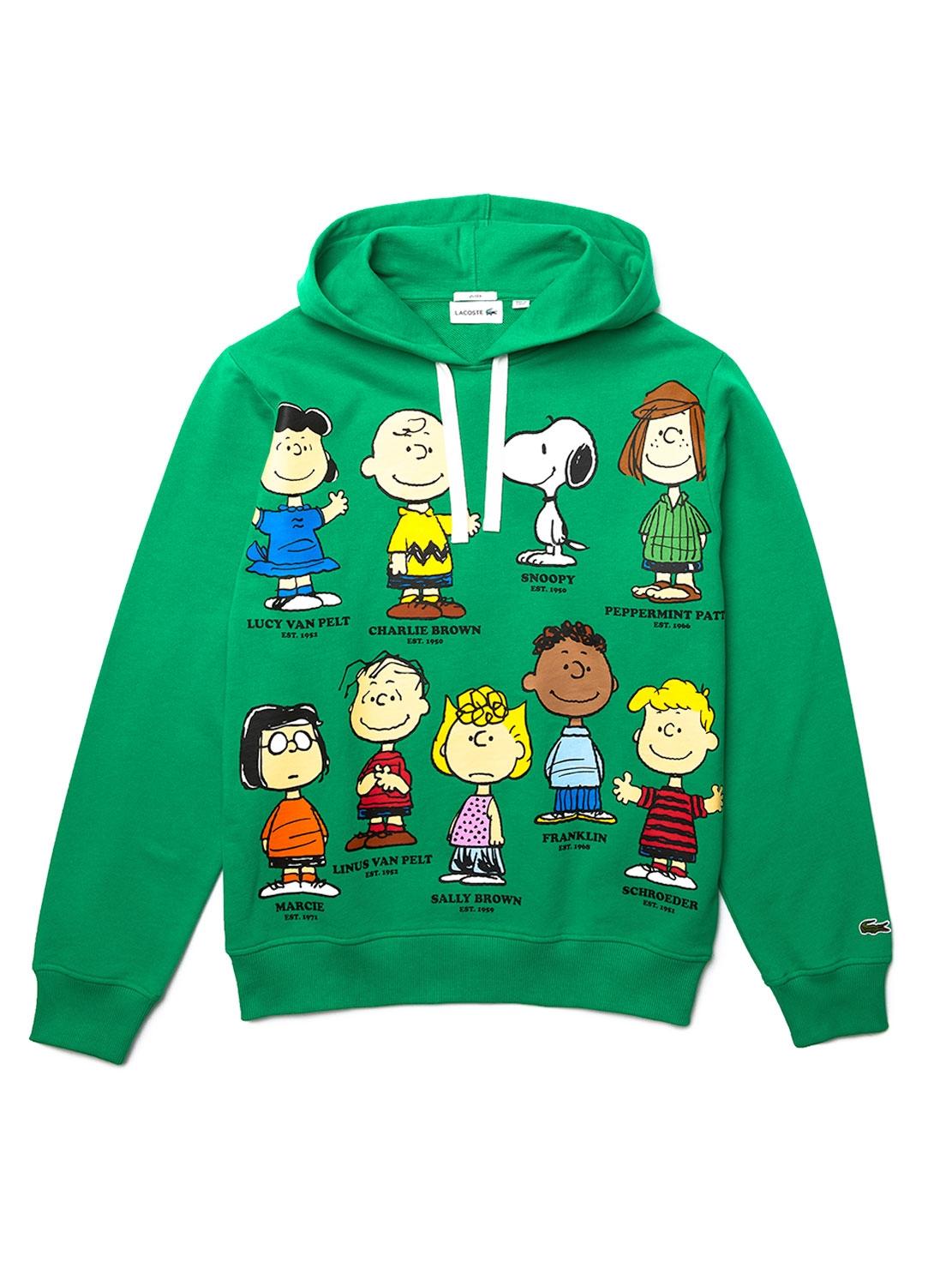 Sweat Lacoste Peanuts Verde Snoopy Homem