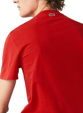 T-Shirt Lacoste Sport Logo Vermelho para Homem