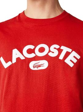 T-Shirt Lacoste Sport Logo Vermelho para Homem