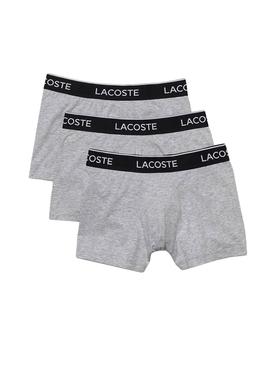 Pack 3 Cuecas Lacoste Boxer Cinza para Homem