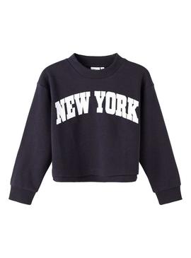 Sweat Name It Foka Azul Marinho New York para Menina