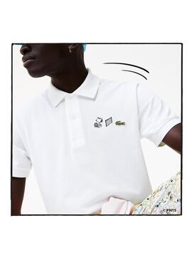Polo Lacoste Peanuts Snoopy Branco para Homem