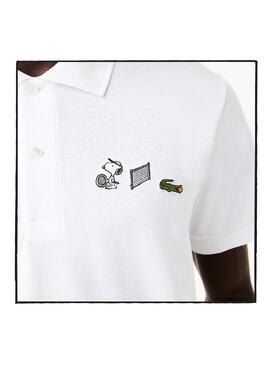 Polo Lacoste Peanuts Snoopy Branco para Homem