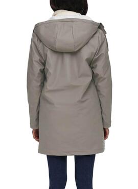 Casaca Only Sally Raincoat Cinza para Mulher