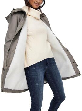 Casaca Only Sally Raincoat Cinza para Mulher