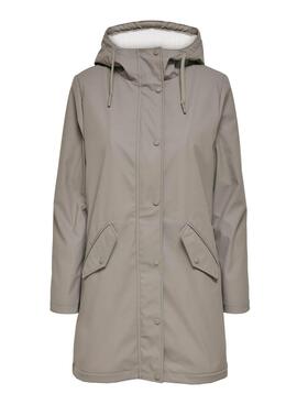 Casaca Only Sally Raincoat Cinza para Mulher