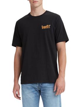 T-Shirt Levis Relaxed Preto Logo para Homem