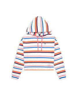 Sweat Tommy Jeans Boxy Crop Multicolor para Mulher