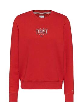 Sweat Tommy Jeans Essential Logo Vermelho Mulher