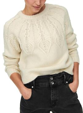 Camisola Only Be Knitted Beige para Mulher
