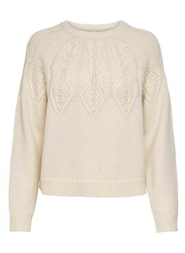Camisola Only Be Knitted Beige para Mulher