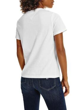 T-Shirt Tommy Jeans Slim Tiny Branco para Mulher