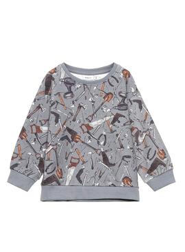 Sweat Name It Moeje Ferramentas Cinza para Menino