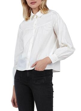 Camisa Naf Naf Evase Branco Para Mulher