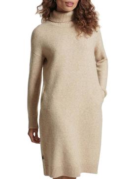 Vestido Superdry Funil Jeck Beige Para Mulher