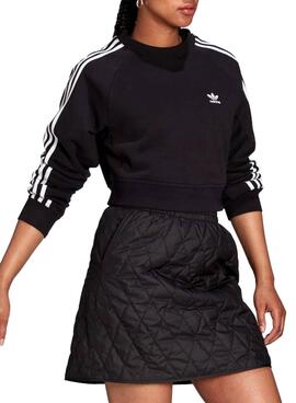 Sweat Adidas Cropped Preto Para Mulher