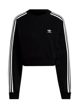 Sweat Adidas Cropped Preto Para Mulher
