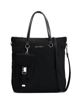 Bolsa Tommy Hilfiger Relaxado Tote Preto Para Mulher