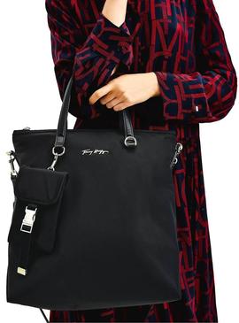 Bolsa Tommy Hilfiger Relaxado Tote Preto Para Mulher