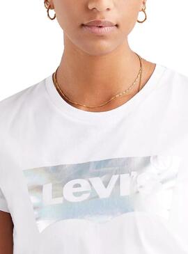 T-Shirt Levis The Perfect Rainbow Branco Mulher