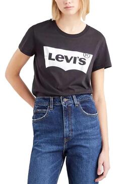 T-Shirt Levis The Perfect Rainbow Preto Mulher
