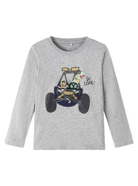 T-Shirt Name It Sten Cinza para Menino